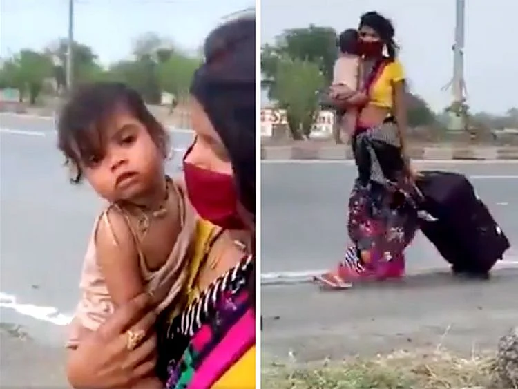 Migrant mum and child