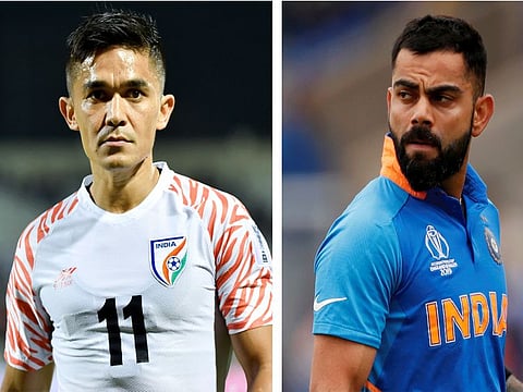 Virat Kohli (right) and Sunil Chettri, cricket and football captains of India, engaged in a no-holds-barred Instagram live chat session on Sunday.