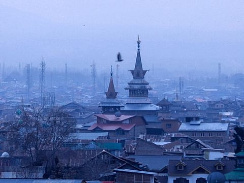 The historic Jamia Masjid in old quarters of Srinagar’s Nowhatta area. 