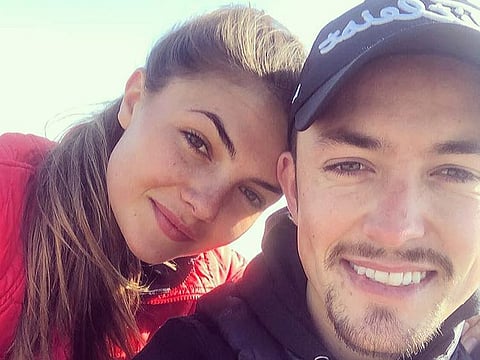 Jockeys Megan Nicholls and Kevin Stott are leaning on each other during the coronavirus lockdown