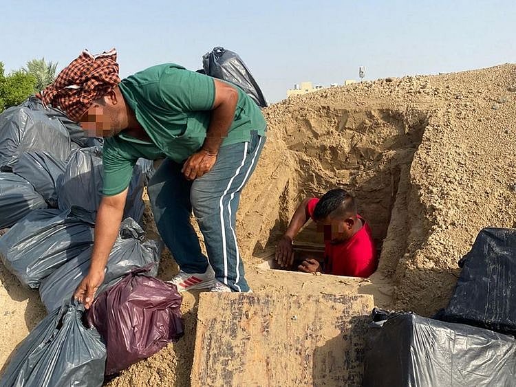 Thousands of bottles of alcohol were unearthed in a hole in the Dubai desert over Eid