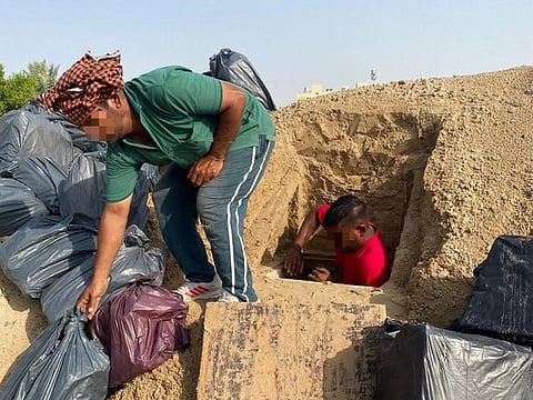 Thousands of bottles of alcohol were unearthed in a hole in the Dubai desert over Eid