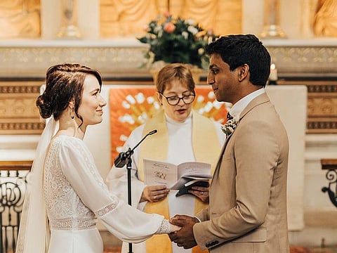 Annalan Navaratnam and Jann Tipping decided to get married at the medical facility's chapel