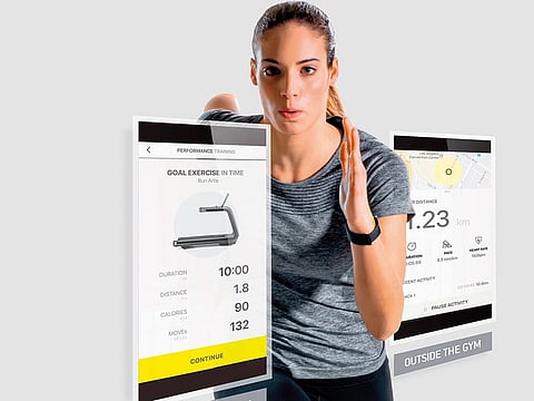 Track your fitness progress, save gym workouts to use at home and monitor your fitness goals online from your phone