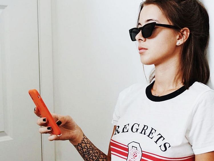 girl on phone