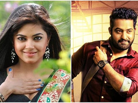 Meera Chopra (left) and Jr NTR 