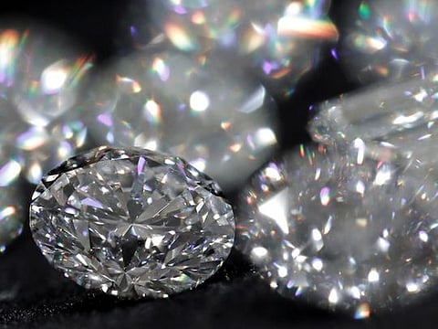 Diamonds are displayed at the De Beers Global Sightholder Sales (GSS) in Gaborone, Botswana. 