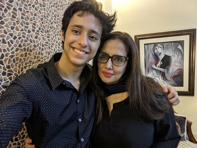 Mehr Tarar with her son Moosa