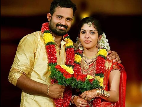 Athira Geetha Sreedharan and her husband Nithin Chandran