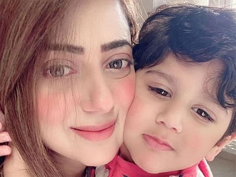 Sana with her son Abdullah