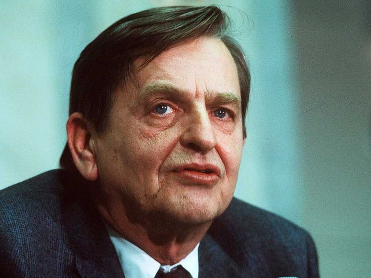 Swedish Prime minister Olof Palme
