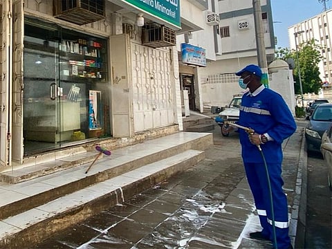 Disinfection and sterilization operations in Al-Khansa neighborhood in Mecca