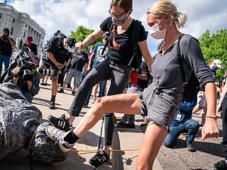 Anti-racism protests sweep the US leaving toppled Columbus statues in their wake