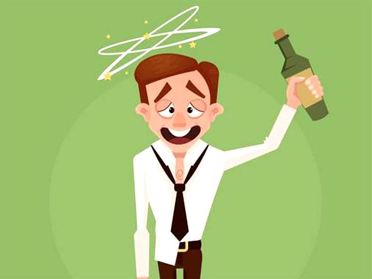 Drunkard, alcoholic man