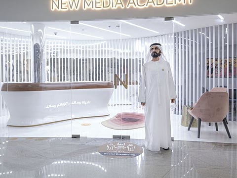 His Highness Sheikh Mohammed Bin Rashid Al Maktoum, Vice President and Prime Minister of the UAE and Ruler of Dubai opens the new Media Academy 