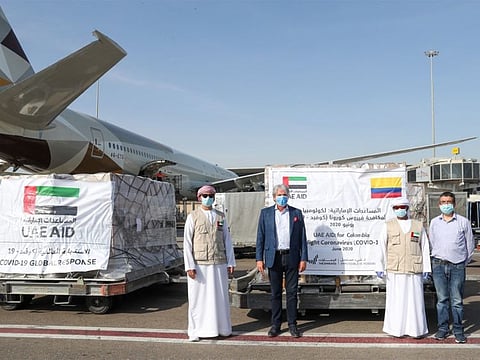 Some of the UAE aid for Colombia.