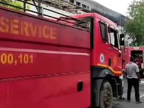 Firefighters rushed to the scene of the blaze in Noida