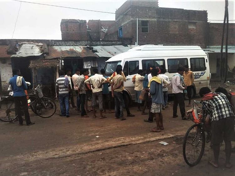 Bihar migrants vehicles 