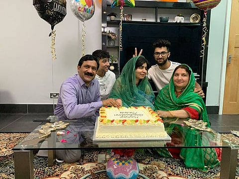 Malala and her family celebrate her graduation