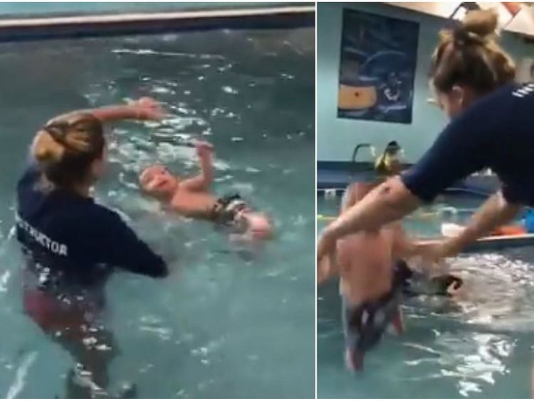 Baby swimming