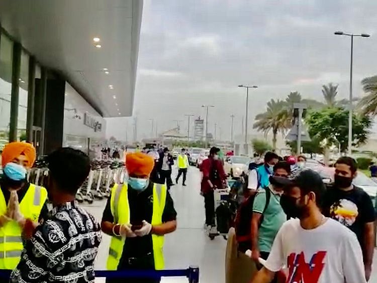Passengers of the first repatriation flight to Punjab