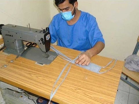 Face masks are made inside the Dammam prison.