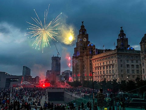 Celebrations in Liverpool after the Reds won the Premier LEague title