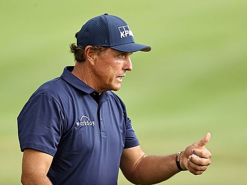 Phil Mickelson during the second round of the Travelers Championship at TPC River Highlands in Connecticut.