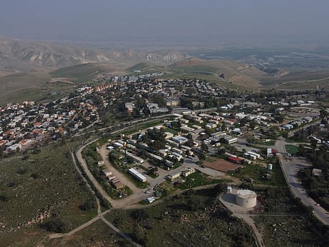 This February 18, 2020 file photo  shows a view of the illegal West Bank colony of Ma'ale Efraim on the hills of the Jordan Valley. 