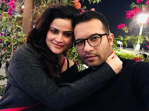 Kaniz Shaikh with her husband Muhib before the gas explosion.