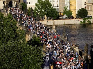 Photos: Prague citizens hold 'farewell party' for COVID-19 pandemic