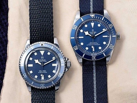 The watch’s old-school appeal and name come from the Tudor Submariner Reference 7924 “Big Crown” originally released in 1958.