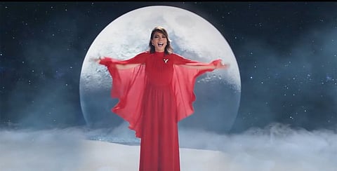 Screengrab of Assala Nasri's music video 'Love and Peace'