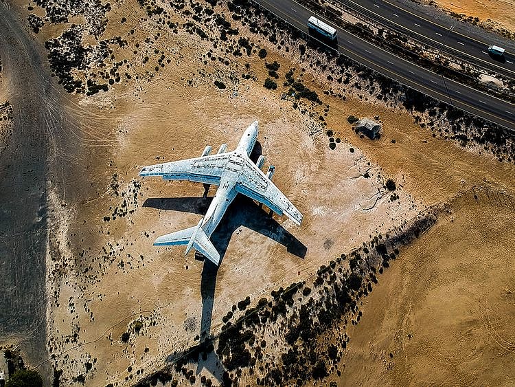Abandoned plane in Um Al Quwain