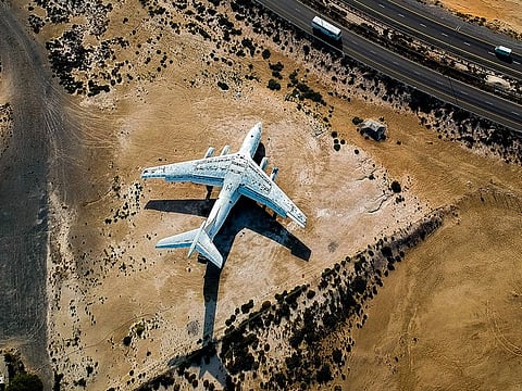 The abandoned aircraft in Um Al Quwain