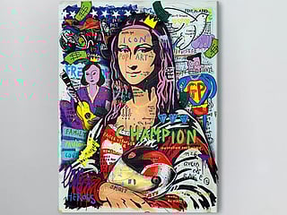 Why is Mona Lisa holding a full-face helmet?