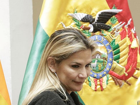 Bolivia's interim President Jeanine Anez.