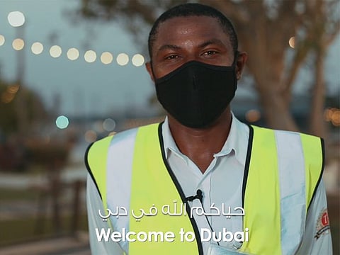 Security guards welcome visitors back to Dubai after coronavirus disruptions 