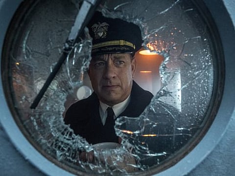 This image released by Apple TV Plus shows Tom Hanks in a scene from 'Greyhound.'