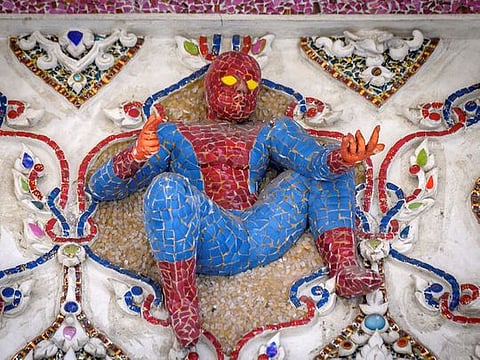 Superheroes and mythical creatures adorn Bangkok's 'David Beckham' temple