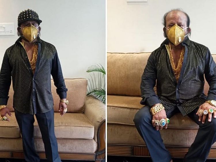 Odisha man wears a gold mask