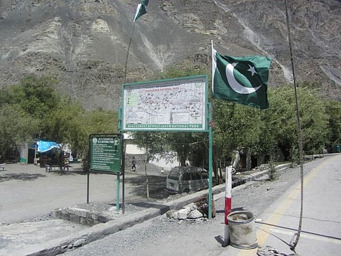 A view of an entrance area at Khunjerab National Park in Pakistan, August 19, 2017. 