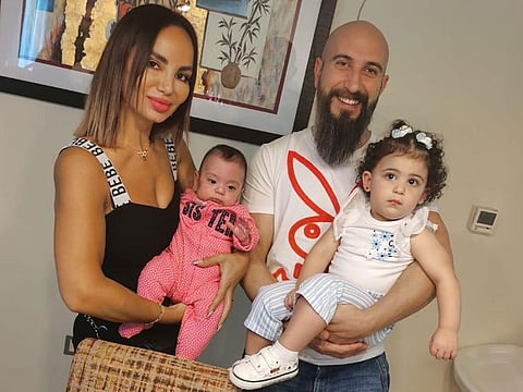 Rabie Riman with his family, from right to left Kaylin, Krista and mum Bou Jaber  