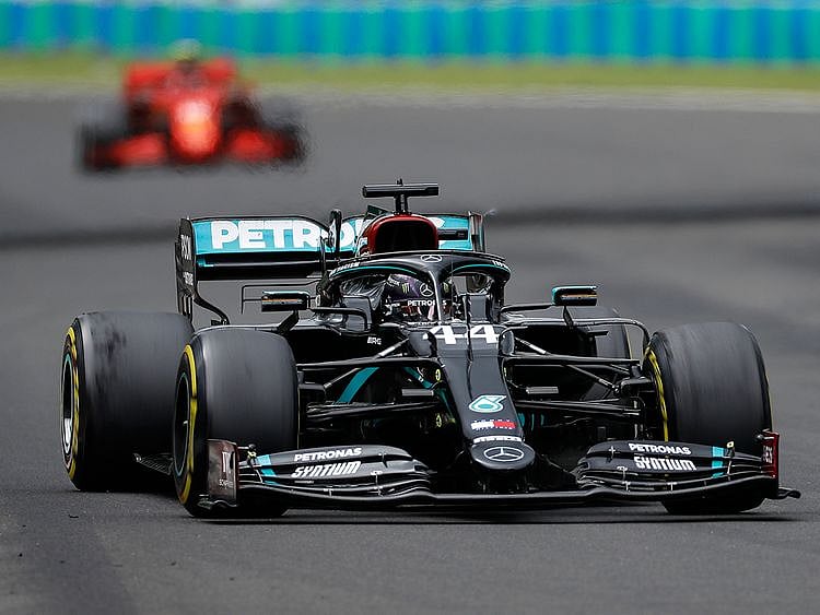 Lewis Hamilton marched to a record eighth Hungarian GP title