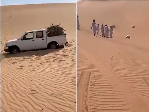 The Ghawth search teams then intensified the search for Al Ajalin using four-wheel drive vehicles and gliders to expand the scope in the rough areas and sand dunes. Then, his body was found a few metres away from his vehicle.