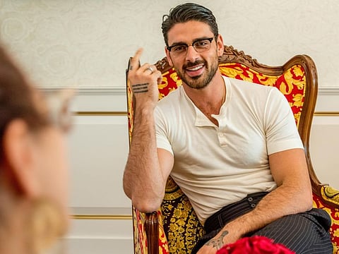 Italian actor and singer Michele Morrone in Dubai.