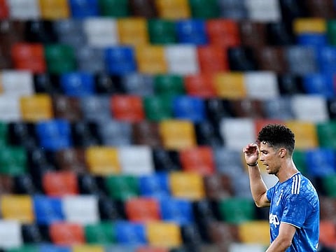 Juventus' Cristiano Ronaldo is unhappy after the loss to Udinese