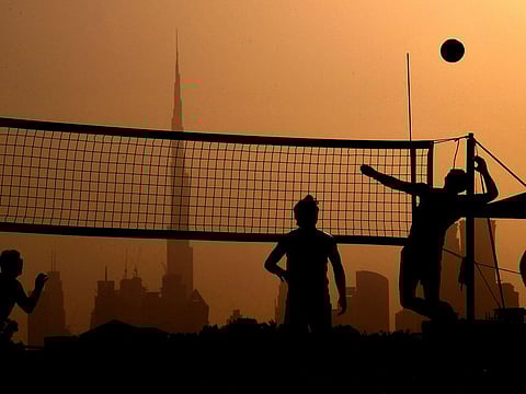 Action at Kite Beach in Jumeirah, Dubai