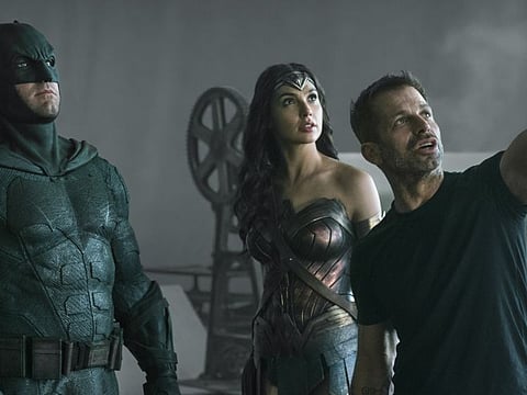 Ben Affleck, Gal Gadot, Zack Snyder in 'Justice League' 