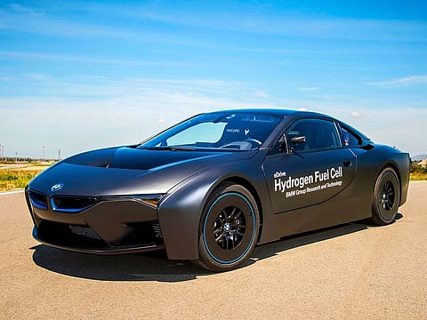 The BMW i8 Hydrogen Fuel Cell eDrive Prototype from 2015. The brand’s X5 SUV will get a hydrogen fuel-cell version in 2022